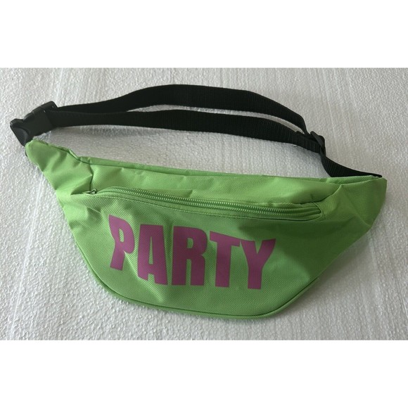 Unbranded Accessories - 80’s Fanny Pack “PARTY” Neon Green/Pink